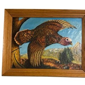 Framed Wildlife Art with Brown and Blue Tones